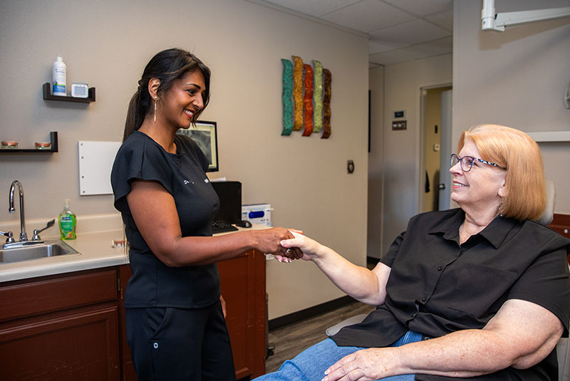 Doctor shaking patients hand